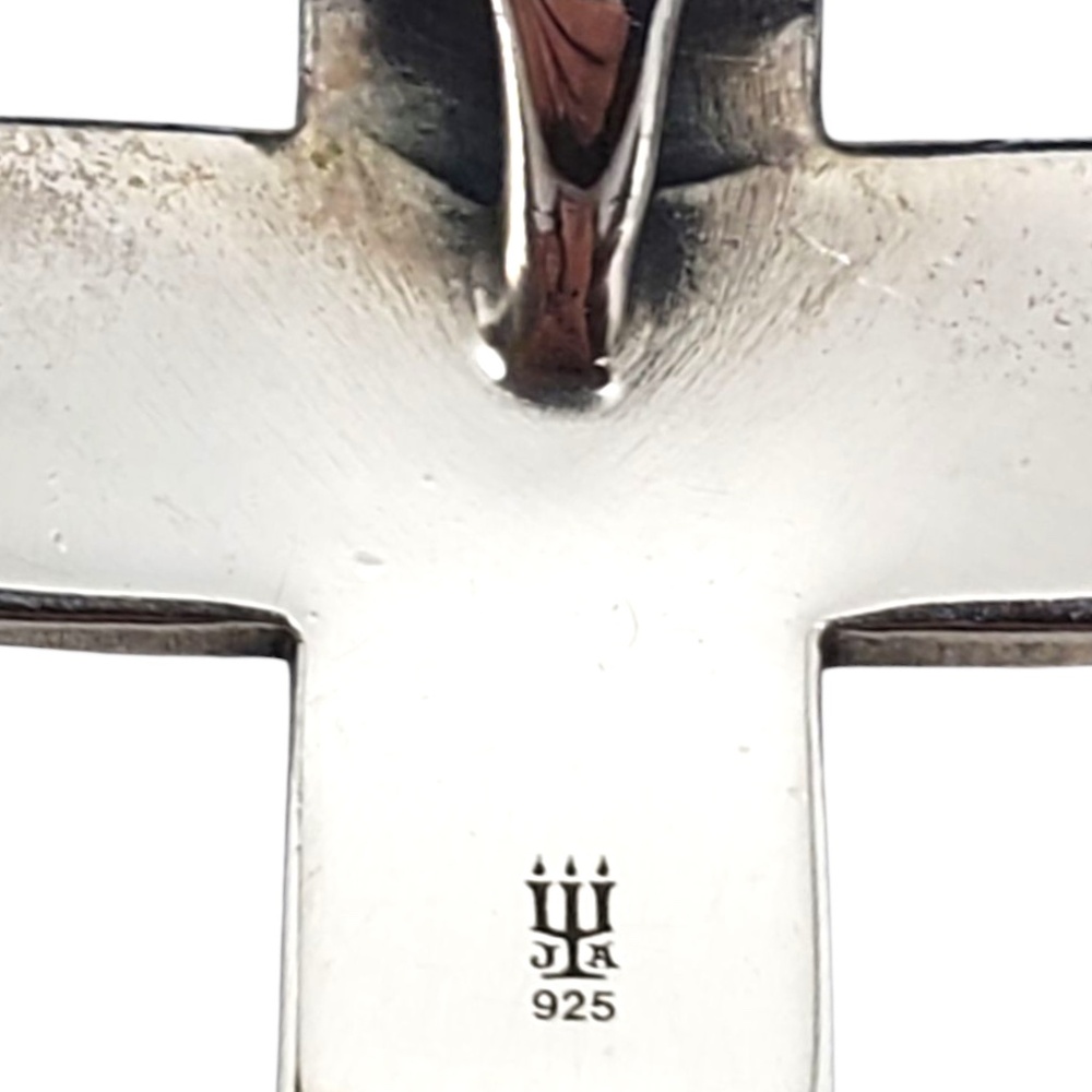 James Avery Sterling Silver Cross Pendant On Leather Cord #21443 - Picture 4 of 7
